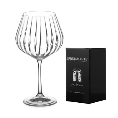 Diamante Gin Glass Copa 'mirage' Single - Crystal Gin Balloon Glass With Optic Effect - Perfect Gift