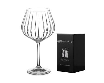 Diamante Gin Glass Copa 'mirage' Single - Verre ballon à gin en cristal avec effet optique - Cadeau parfait