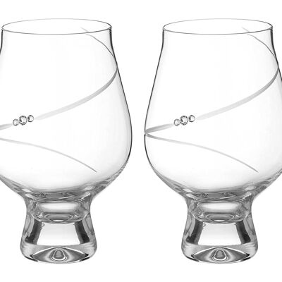 Diamante Gin Goblets - 'silhouette' Crystal Gin And Tonic Glass - Set Of 2