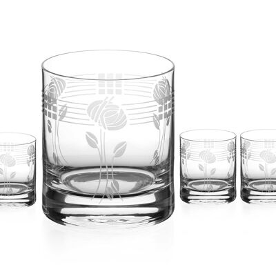 Vasos de agua Diamante Mackintosh Crystal Long Drink Tumlers - Juego de 4