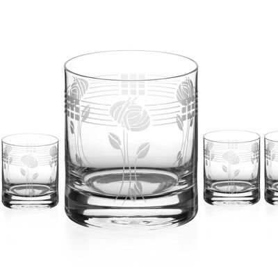Diamante Mackintosh Water Glasses Crystal Long Drink Tumlers – Set Of 4