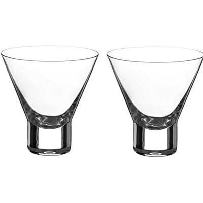 Copas de cóctel Diamante Martini - Vasos de cristal sin tallo para Martini o Mojito - Colección 'auris' - Juego de 2