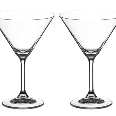 Coppia Bicchieri Cocktail Prosecco Diamante Martini - Collezione 'moda' Cristallo Non Decorato - Confezione Regalo Da 2