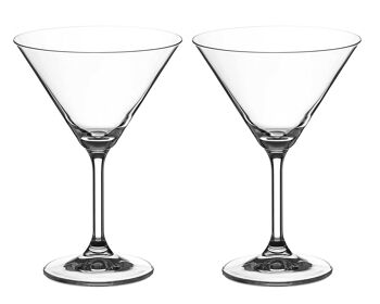 Paire de Verres à Cocktail Diamante Martini Prosecco - Collection 'moda' Cristal Non Décoré - Coffret Cadeau De 2
