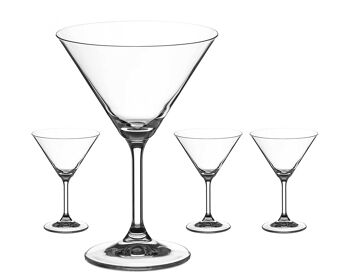 Ensemble de Verres à Cocktail Diamante Martini Prosecco - Collection 'moda' Cristal Non Décoré - Coffret Cadeau Ensemble de 4