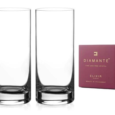 Diamante Pilsner Beer Glasses Pair - ‘auris’ Lager Glasses 500 Ml - Set Of 2