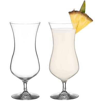 Bicchieri Diamante Pina Colada - Coppia di bicchieri da cocktail Hurricane - Set di 2 cristalli senza piombo