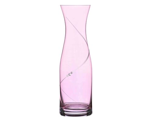 Diamante Pink Crystal Wine Carafe - 'pink Silhouette' - Hand Cut Decoration With Swarovski Crystals | 1l