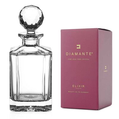 Diamante Plain Whisky Dekanter, Dekanter aus Bleikristall mit 24 % Blei, 800 ml, Geschenkbox