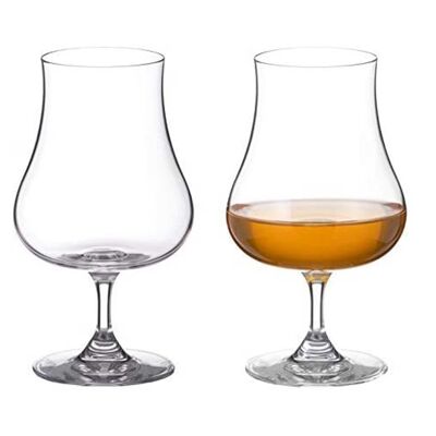 Paire de Verres à Rhum Diamante - Collection 'auris' Cristal Non Décoré - Coffret Cadeau de 2 Verres à Rhum Spécialités