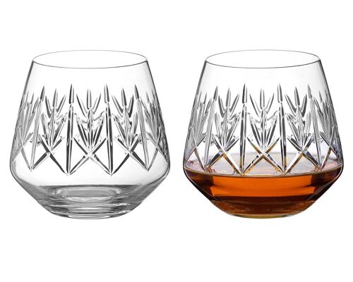 Diamante Stemless Red Wine Glasses Pair ‘windsor’ – Crystal Wine Glasses With No Stem – Box Of 2