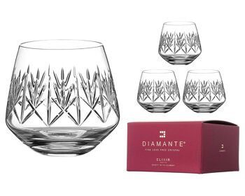 Diamante Verres à Vin Rouge Sans Pied 'windsor' - Verres à Vin En Cristal Sans Pied - Boîte De 4