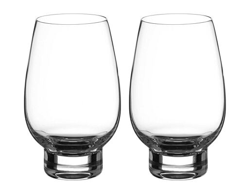 Diamante Stemless White Wine Glasses Pair ‘moderna’ – Undecorated Crystal White Wine Glasses With No Stem – Box Of 2