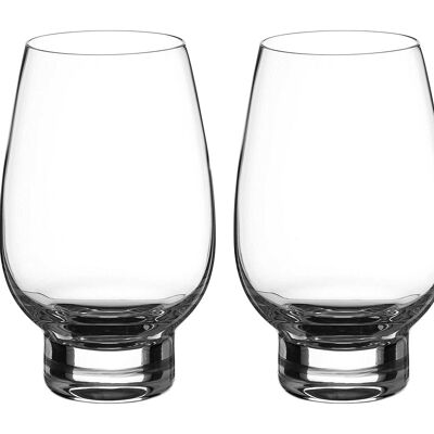 Paire de verres à vin blanc sans pied Diamante 'moderna' - Verres à vin blanc en cristal non décorés sans pied - Boîte de 2