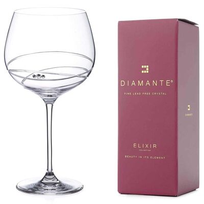 Diamante Swarovksi Gin Glass Copa 'sheffield' Single - Verre en cristal coupé à la main dans un emballage cadeau - Cadeau parfait