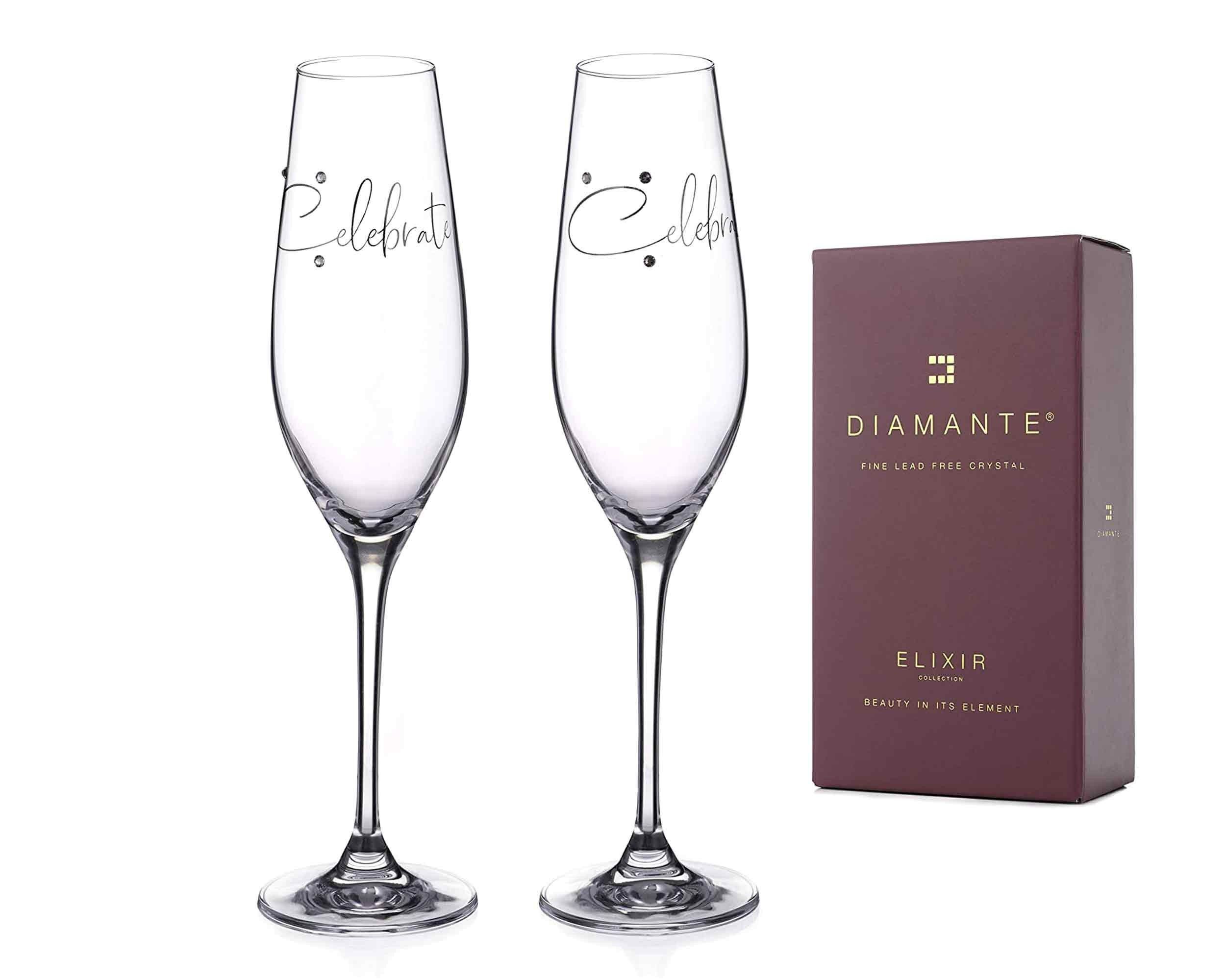 Buy wholesale Diamante Swarovski 40th Birthday Or Anniversary Champagne  Glasses – Pair Of Crystal Champagne Flutes