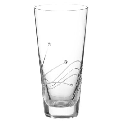 Diamante Swarovski Conical Hand Cut Crystal Vase ‘glasgow’ Crystal Tapered Vase With Swarovski Crystals 20cm – Crystal Glass