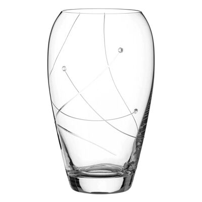 Vase en cristal Swarovski Diamante - Angelina - Design taillé à la main avec cristaux Swarovski | 23cm