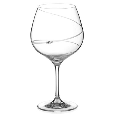 Diamante Swarovski Gin Copa Glass Single - 'toast Swirl' - Adornado con cristales Swarovski
