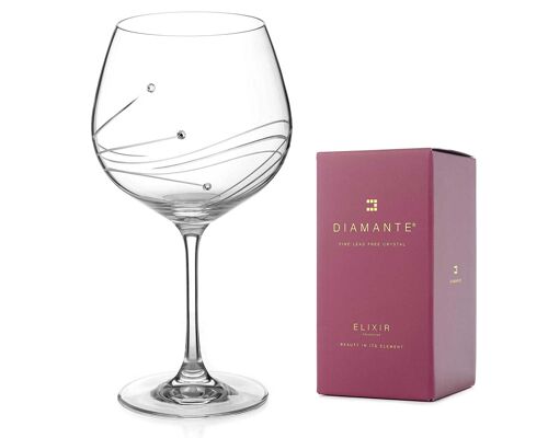 Diamante Swarovski Gin Glass Copa 'glasgow' Single - Hand Cut Design Crystal Glass In Gift Packaging - Perfect Gift
