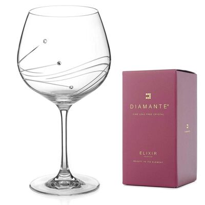 Diamante Swarovski Gin Glass Copa 'Glasgow' Single - handgeschliffenes Design Kristallglas in Geschenkverpackung - perfektes Geschenk
