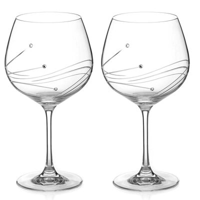 Diamante Swarovski Gin Gläser Copas 'Glasgow' - handgeschliffenes Design Kristallglas in Geschenkverpackung - perfektes Geschenk