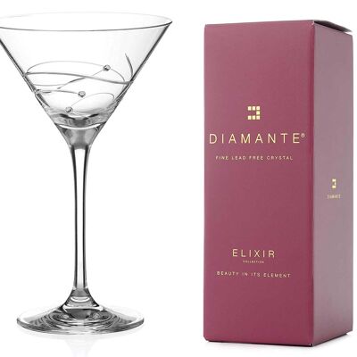 Diamante Swarovski Martini Glass - 'spiral' Hand Cut Design Embellished With Swarovski Crystals