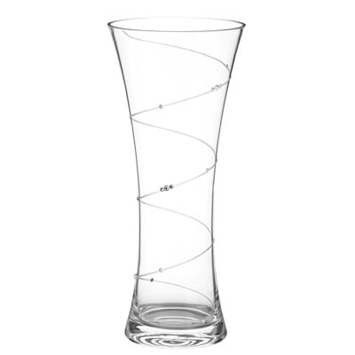 Diamante Swarovski Vase 'swirl' - Hand Cut Crystal Vase With Swarovski Crystals - 35cm Large Vase