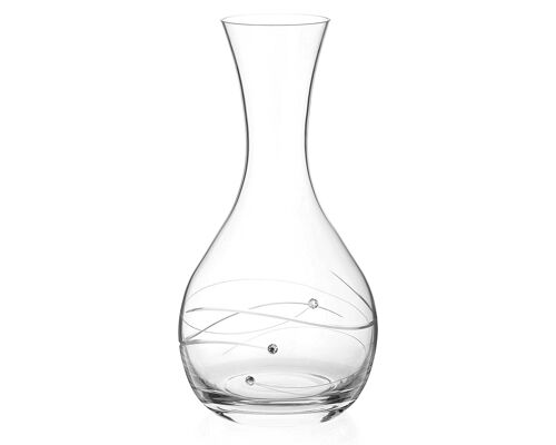 Diamante Swarovski Wine Carafe 'spiral' - Hand Cut Crystal Carafe For Wine Or Water Embellished With Swarovski Crystals