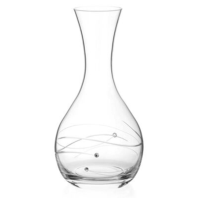 Jarra de vino Diamante Swarovski 'espiral' - Jarra de cristal tallada a mano para vino o agua adornada con cristales Swarovski