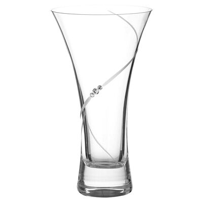 Florero Trompeta Diamante 'silhouette' - Florero Pequeño De Cristal Tallado A Mano Con Cristales Swarovski - 18cm