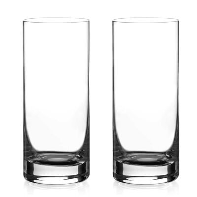 Diamante Water Glasses Crystal Long Drink Hi Ball Pairs - 'auris’ Collection Undecorated Crystal - Set Of 2