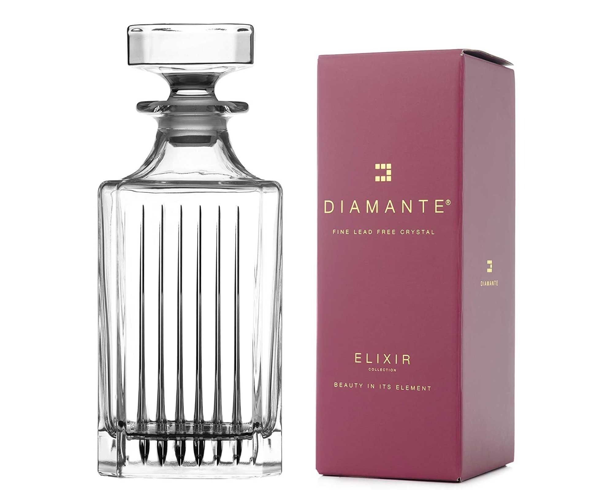 Decanter Whisky Diamante Collezione “Broadway”, Decanter Cristallo 750 Ml, Confezione Regalo