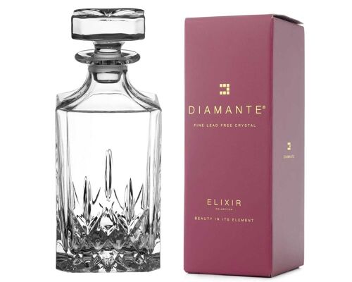 Diamante Whisky Decanter “dorchester” Collection | Crystal Decanter 750 Ml | Gift Box