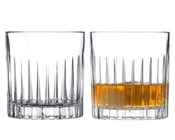 Paire de verres à whisky diamante en cristal - Collection "broadway" - Coffret cadeau de 2