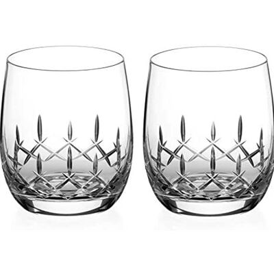 Paire de verres à whisky Diamante avec gobelets en cristal et coupe à la main de la collection "classique" - Lot de 2