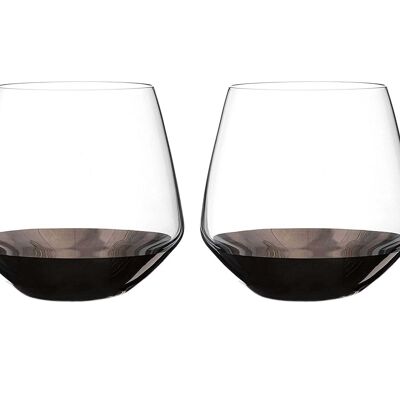 Diamante Whisky Glasses Pair - ‘bellagio Platinum’ - Set Of 2 Tumbler Glasses – Painted With Real Platinum