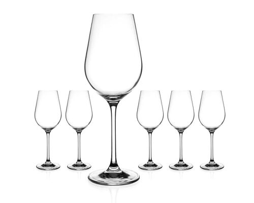 Diamante White Wine Glasses - ‘auris’ Collection Undecorated Crystal - Set Of 6