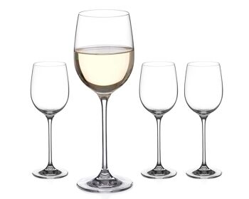 Verres à Vin Blanc Diamante - Collection 'moda' Cristal Non Décoré - Lot De 4