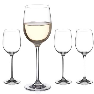 Diamante White Wine Glasses - ‘moda' Collection Undecorated Crystal - Set Of 4