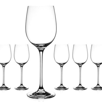 Diamante Weißweingläser – „Moda“-Kollektion, undekoriertes Kristallglas – 6er-Set