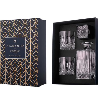 Ensemble de carafes à whisky Dorchester - 1 carafe en cristal avec 2 gobelets en cristal