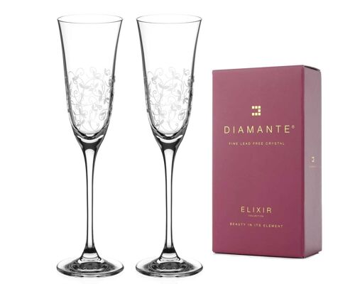 Floral Champagne Flutes - Set Of 2