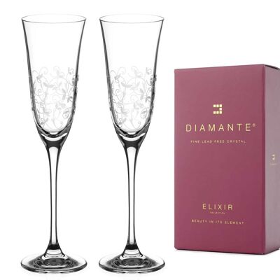 Flute da Champagne floreali - Set di 2