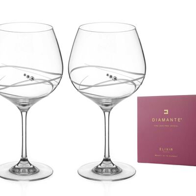 Hand Cut Crystal Gin Glasses Soho Adorned With Swarovski Crystals - Set Of 2
