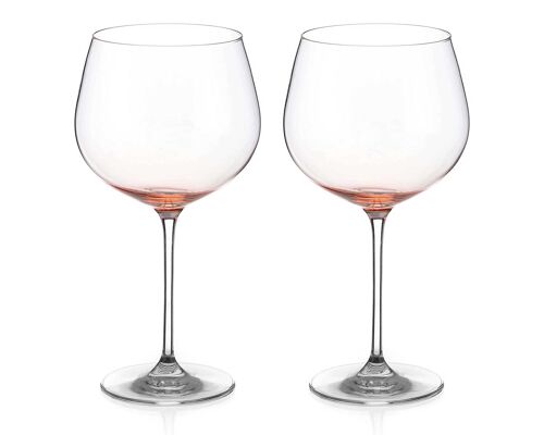 Peach Ombre Crystal Gin Glasses - Set Of 2
