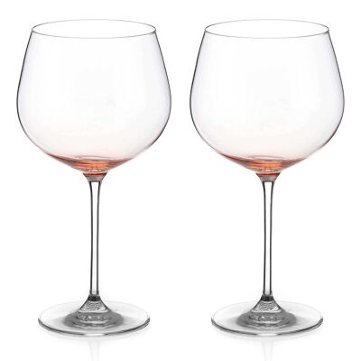 Pfirsichfarbene Ombre-Kristall-Gin-Gläser – 2er-Set
