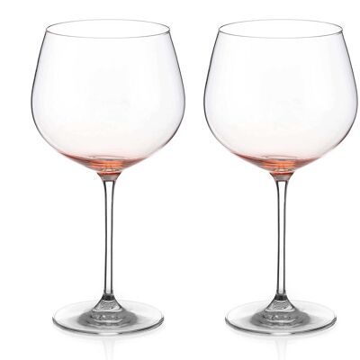 Peach Ombre Crystal Gin Glasses - Set Of 2