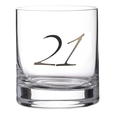 21° bicchiere di cristallo senza piombo goffrato platino - bicchiere singolo