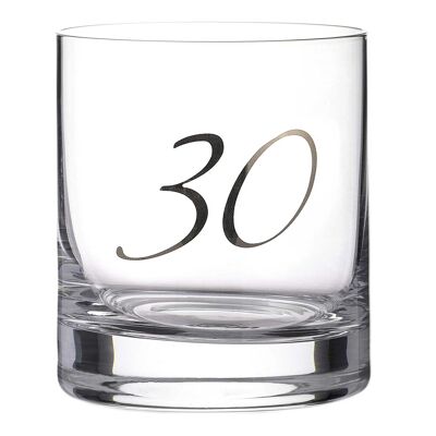 Vaso de cristal sin plomo con relieve de platino número 30 - Vaso individual